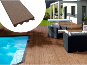 Confezione da 5 m² - Listelli in composito solido- Marrone
