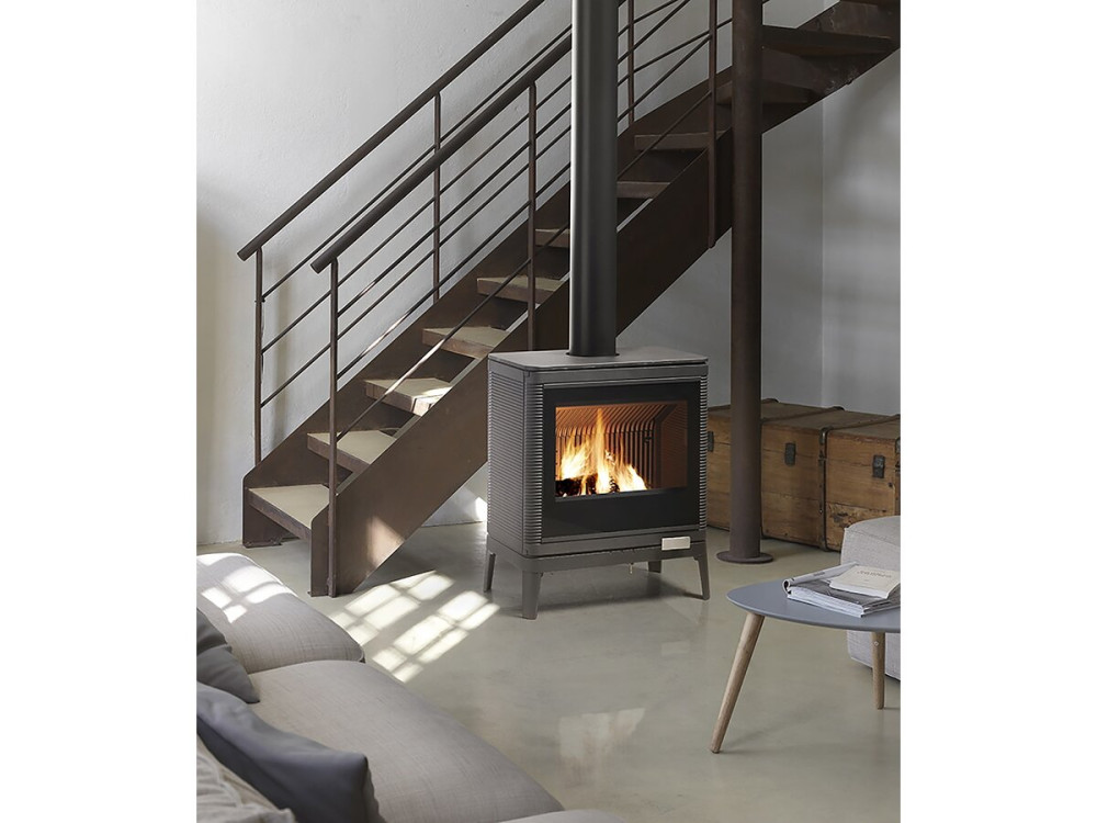 Poêle à bois en Fonte "Kazan GA" - 65,2 x 37,2 x 76,8 cm - 9 kW - Anthracite