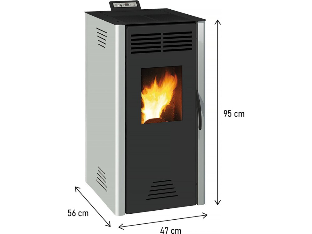 Poêle à granulés "Adrano 7 " - 47 x 56 x 95 cm - 3,1 - 7,3 kW - Anthracite