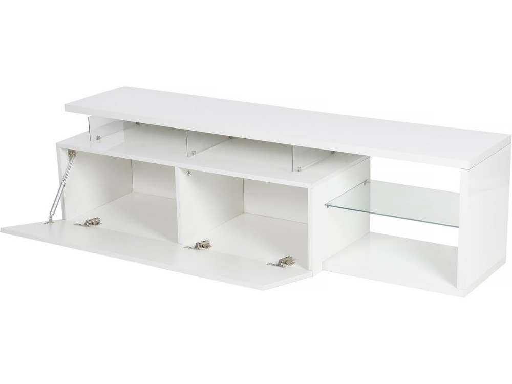 Porta TV LED laccato "Penny" - 150 x 41 x 38 cm - Bianco