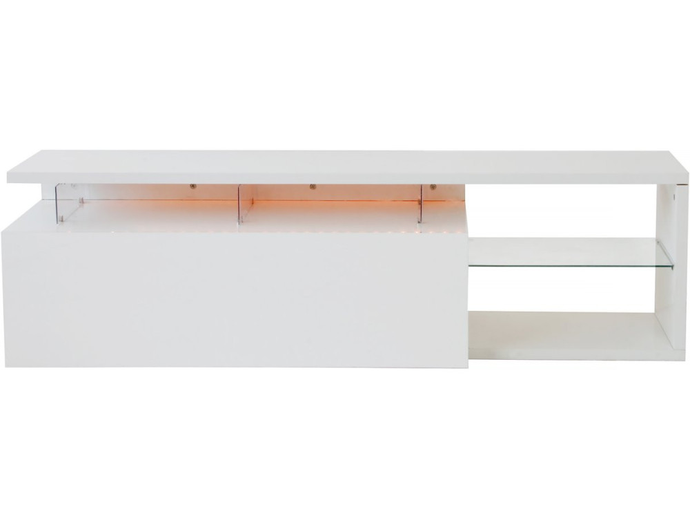 Porta TV LED laccato "Penny" - 150 x 41 x 38 cm - Bianco