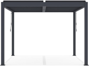 Pergola bioclimatica con LED in alluminio "Windsor" 3 x 3 - Grigio