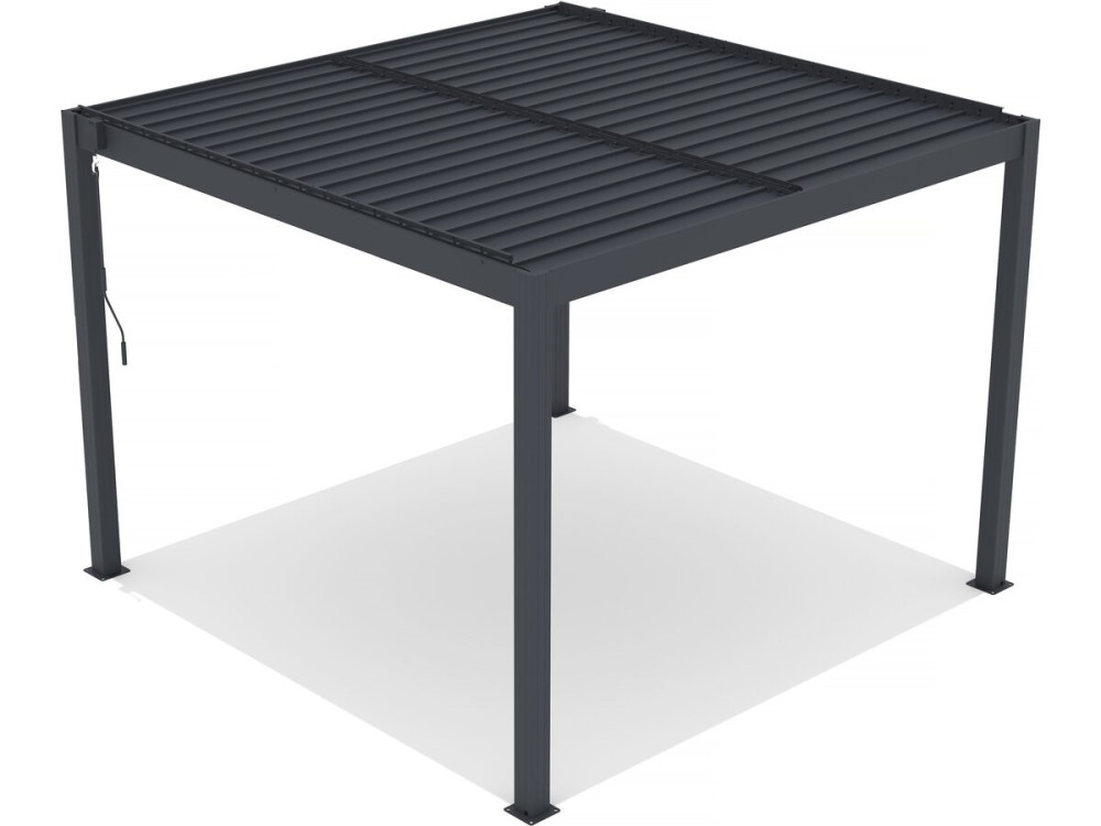 Pergola bioclimatica con LED in alluminio "Windsor" 3 x 3 - Grigio
