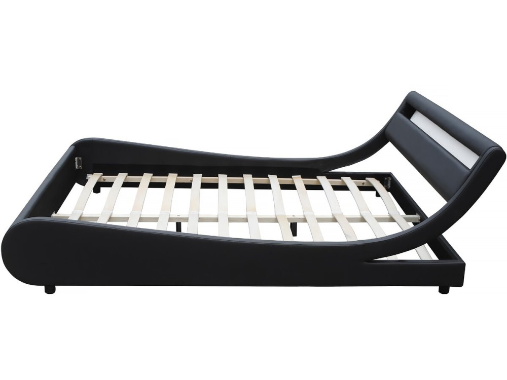 Letto LED "Natacha" - 180 x 200 cm - Nero