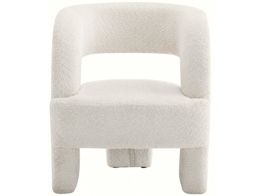 Poltrona di design con 3 piedi in bouclé "Madison" - Bianco