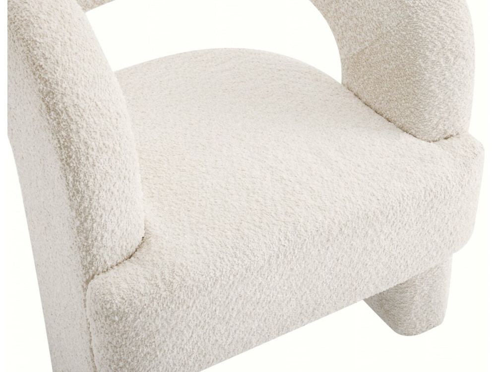 Poltrona di design con 3 piedi in bouclé "Madison" - Bianco