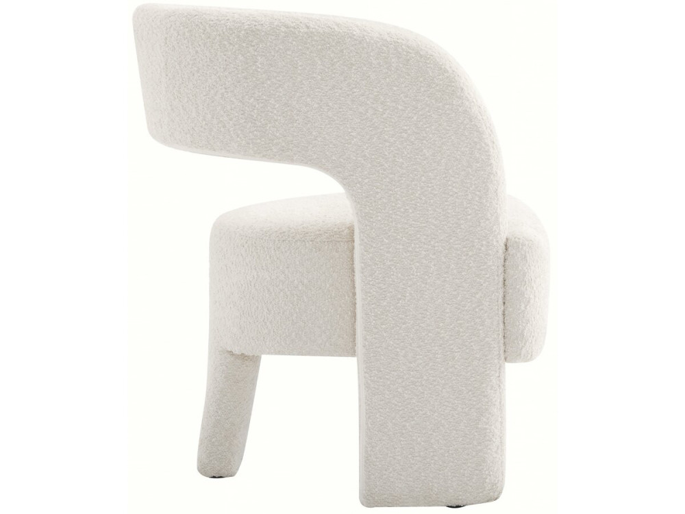 Poltrona di design con 3 piedi in bouclé "Madison" - Bianco