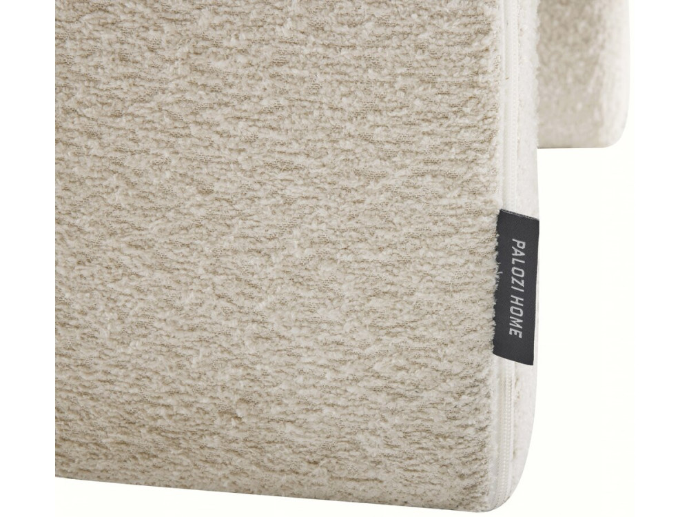 Poltrona di design con 3 piedi in bouclé "Madison" - Bianco