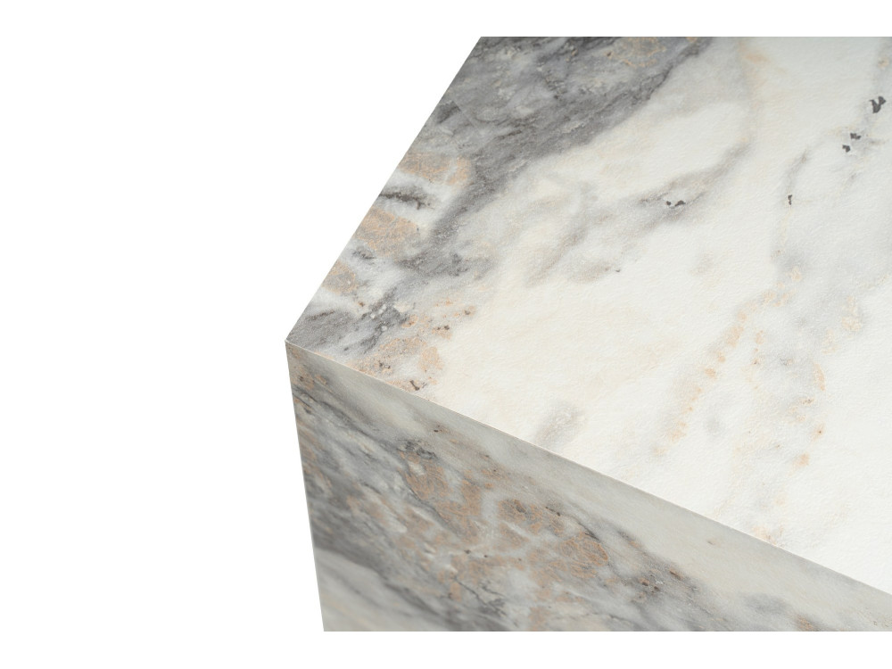 Tavolino laterale in legno "Küp" - 45 x 45 x 50 cm - Marmo Fresia
