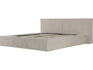 Letto con contenitore in velluto a coste "Courchevel" - 140 x 190 cm - Beige
