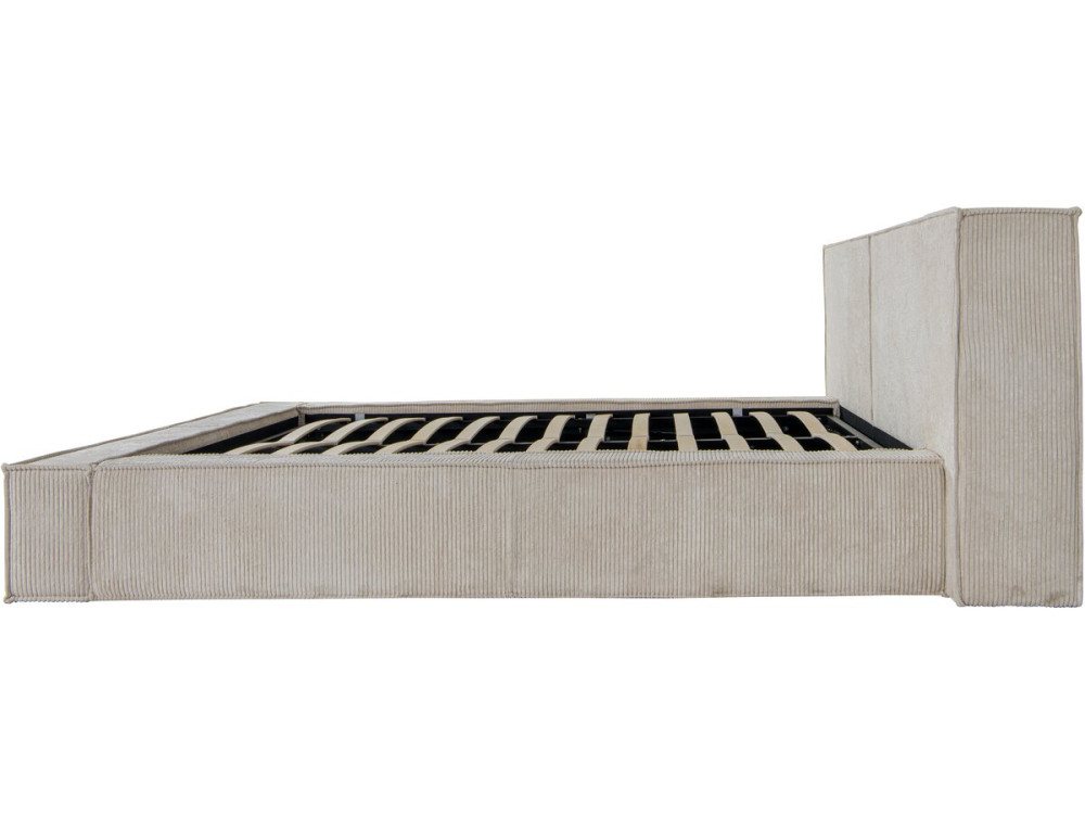 Letto con contenitore in velluto a coste "Courchevel" - 140 x 190 cm - Beige