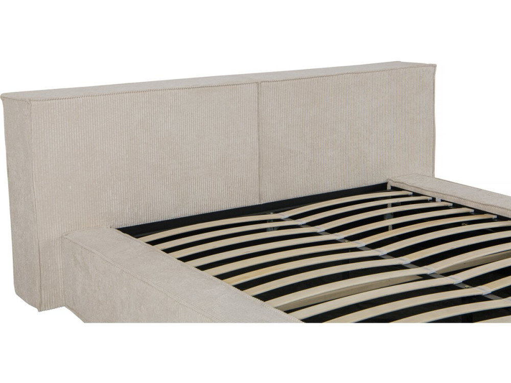 Letto con contenitore in velluto a coste "Courchevel" - 140 x 190 cm - Beige
