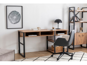 Scrivania in legno "Emro" - 150 x 58 x 75 cm - Noce nero 2
