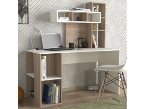 Bureau en bois "Corallo" - 140 x 60 x 153 cm - Cordoue blanche 2