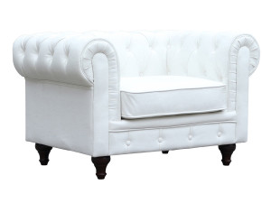 Poltrona Chesterfield "Aliza"- 111 x 82 x 70 cm - Bianco