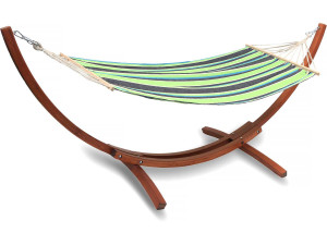 Amaca in legno con tela di cotone "Dallas" - 3 m - Verde misto