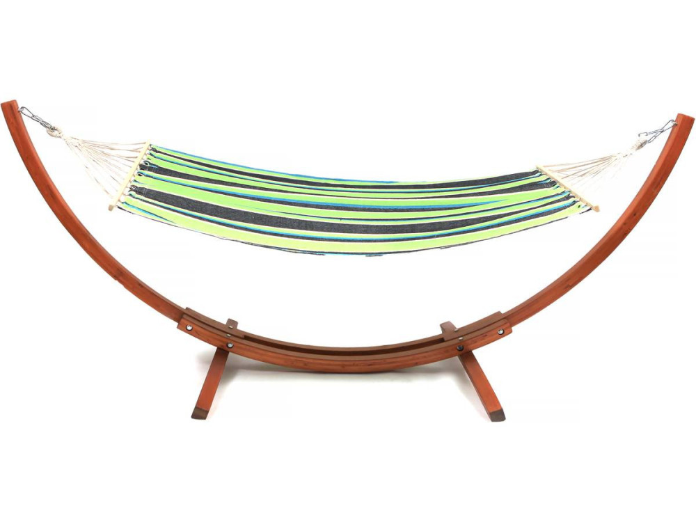 Amaca in legno con tela di cotone "Dallas" - 3 m - Verde misto