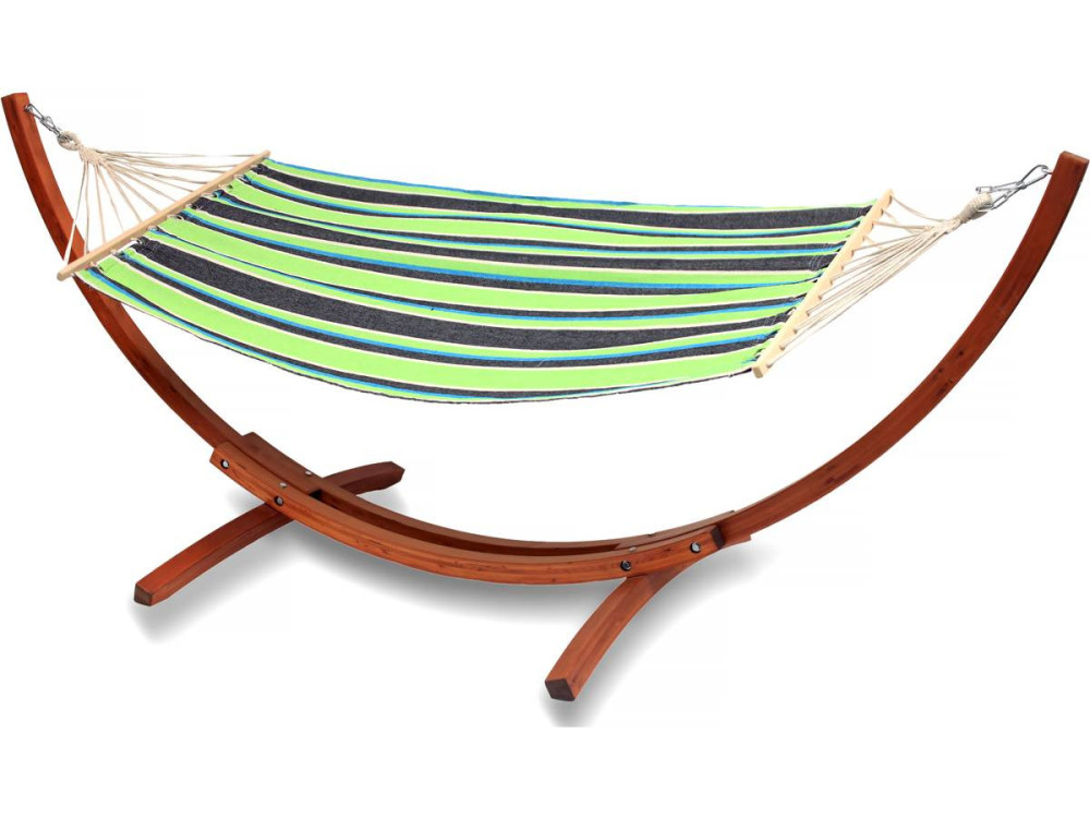Amaca in legno con tela di cotone "Dallas" - 3 m - Verde misto