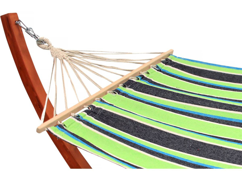 Amaca in legno con tela di cotone "Dallas" - 3 m - Verde misto