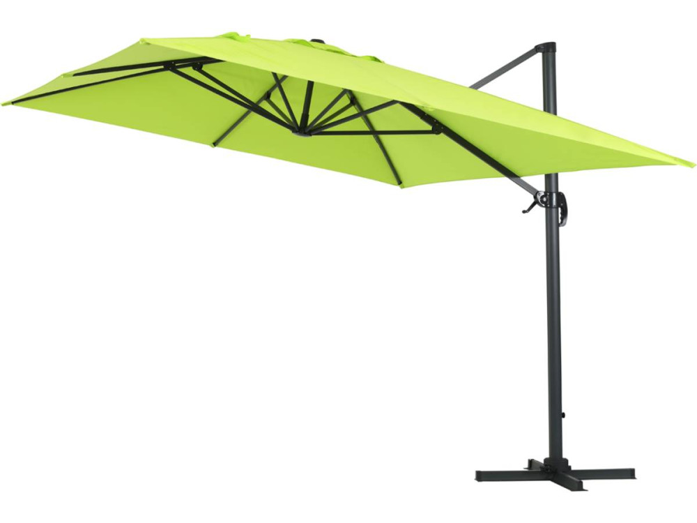 Ombrellone da giardino  decentrato da giardino Alu "Sun 4" - Rettangolo - 3 x 4 m - Verde + Copertura protettiva