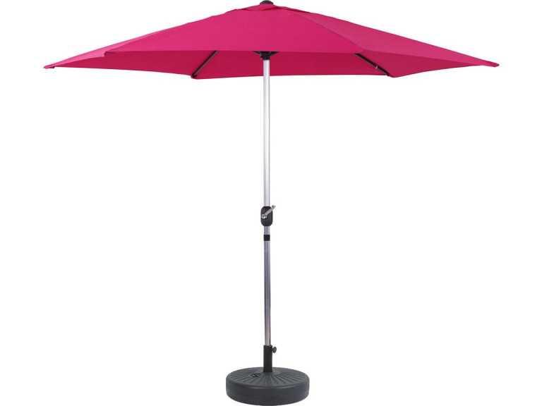 Ombrellone da giardino dritto Alu "Sol" - Rotondo - Ø 3m - Rosa - con zavorra