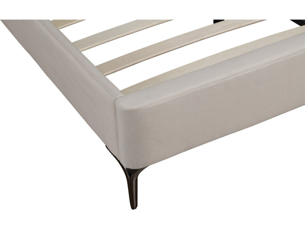 Letto matrimoniale in tessuto imbottito "Aspen" da 180 x 200 cm - Beige