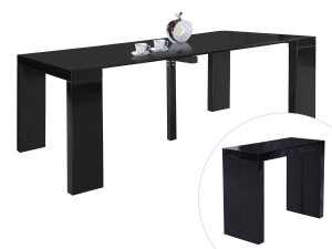 Tavolo da pranzo estensibile "Dina" - 200/40 x 94 x 75 cm - Nero laccato