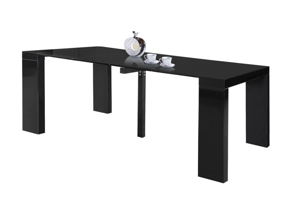 Tavolo da pranzo estensibile "Dina" - 200/40 x 94 x 75 cm - Nero laccato