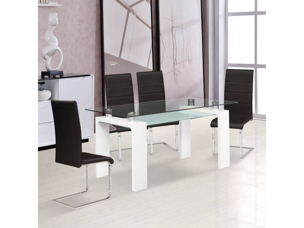 Tavolo da pranzo "Eva" - 150 x 80 x 75 cm - Laccato bianco
