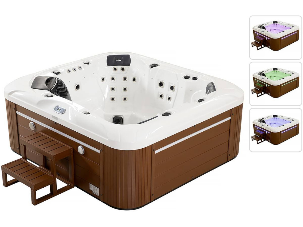 Spa "Bora-Bora" LED - 6 posti - Vasca bianca - Sistema Balboa - Bluetooth