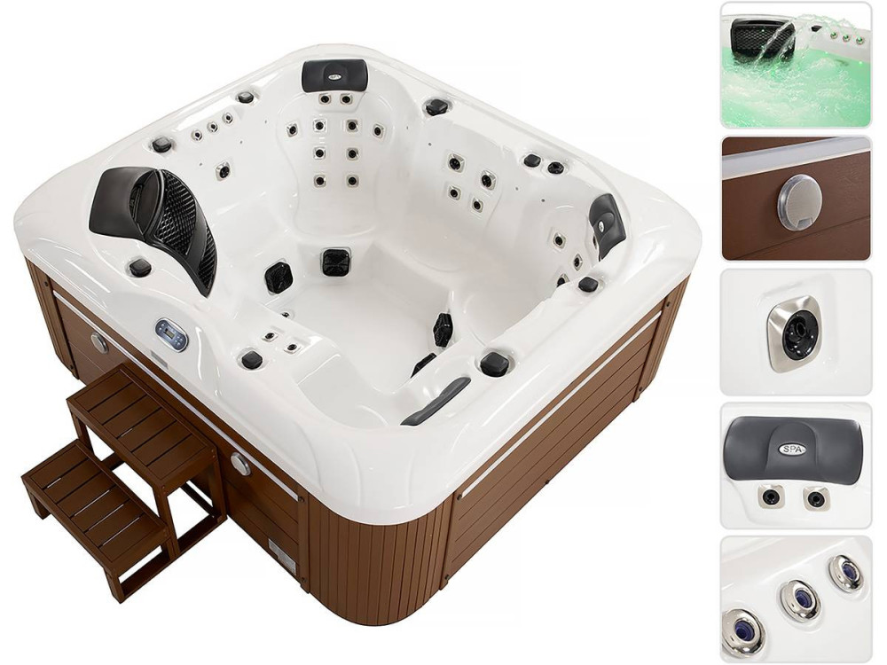 Spa "Bora-Bora" LED - 6 posti - Vasca bianca - Sistema Balboa - Bluetooth