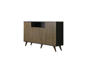 Buffet en bois "FRN-9004-1" - 140 x 35 x 91 cm - Bois, Noir, Pin Atlantique