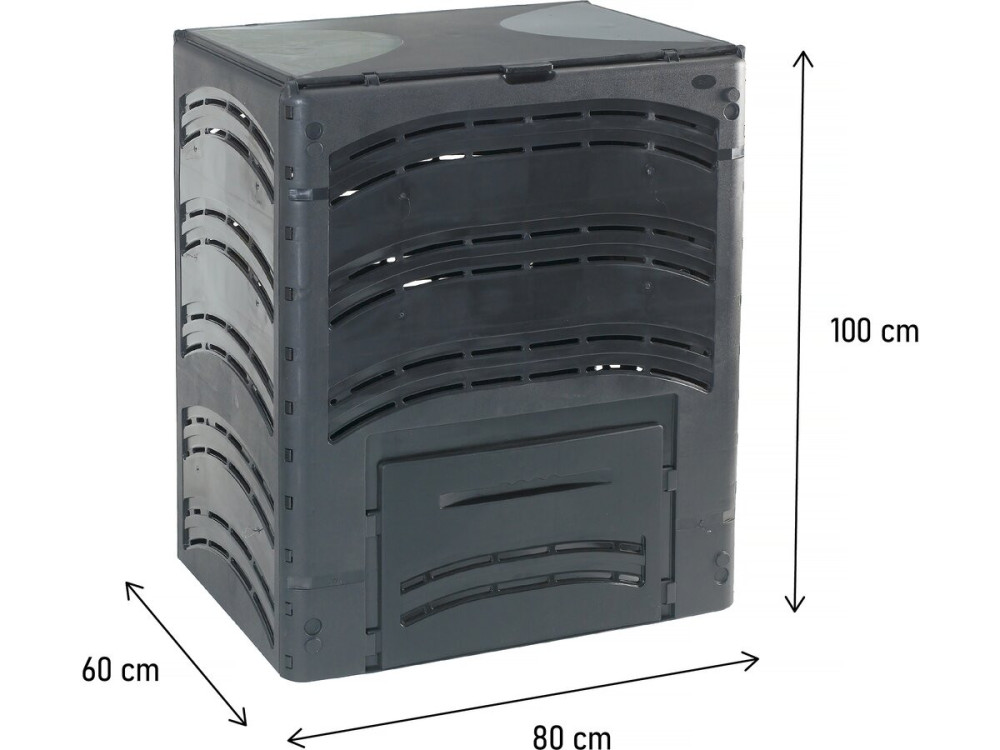 Compostiera in plastica "MAKI" -  500 L - Nero