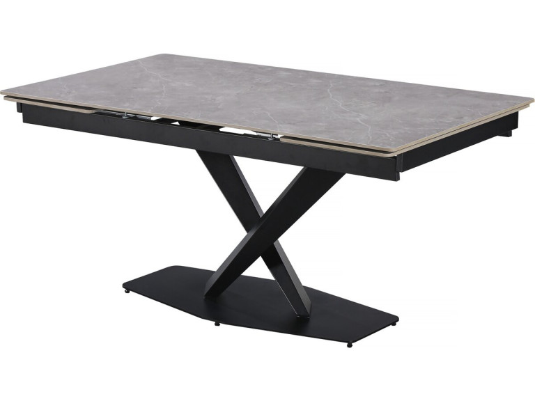 Tavolo da pranzo allungabile in ceramica per 6-10 persone "Silence" - Grigio marmorizzato