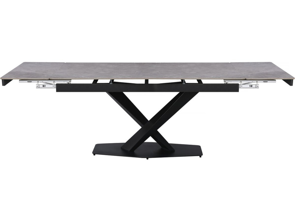 Tavolo da pranzo allungabile in ceramica per 6-10 persone "Silence" - Grigio marmorizzato