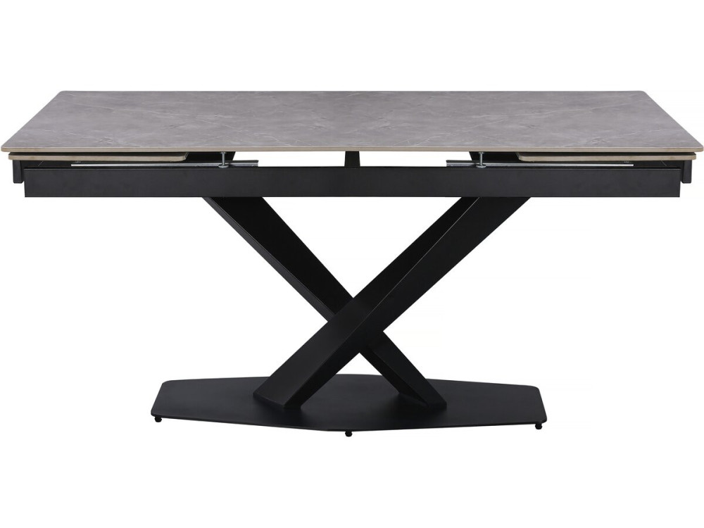 Tavolo da pranzo allungabile in ceramica per 6-10 persone "Silence" - Grigio marmorizzato