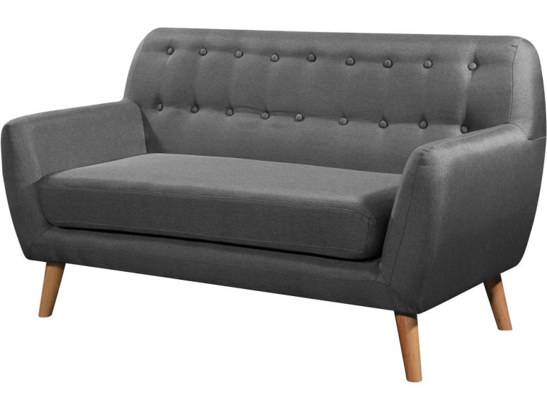 Divano in tessuto CODY - 145 x 77 x 84 - 2 posti - Grigio scuro