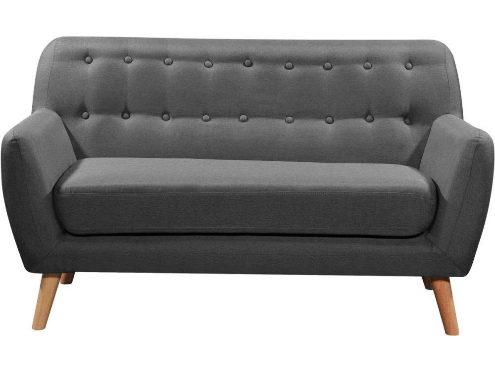 Divano in tessuto CODY - 145 x 77 x 84 - 2 posti - Grigio scuro