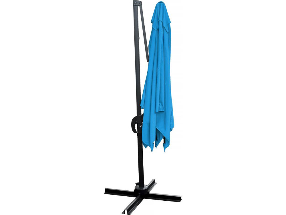 Ombrellone da giardino offset "Soleil" - Quadrato - 2,5 x 2,5 m - Blu + Piastrelle di zavorra incluse