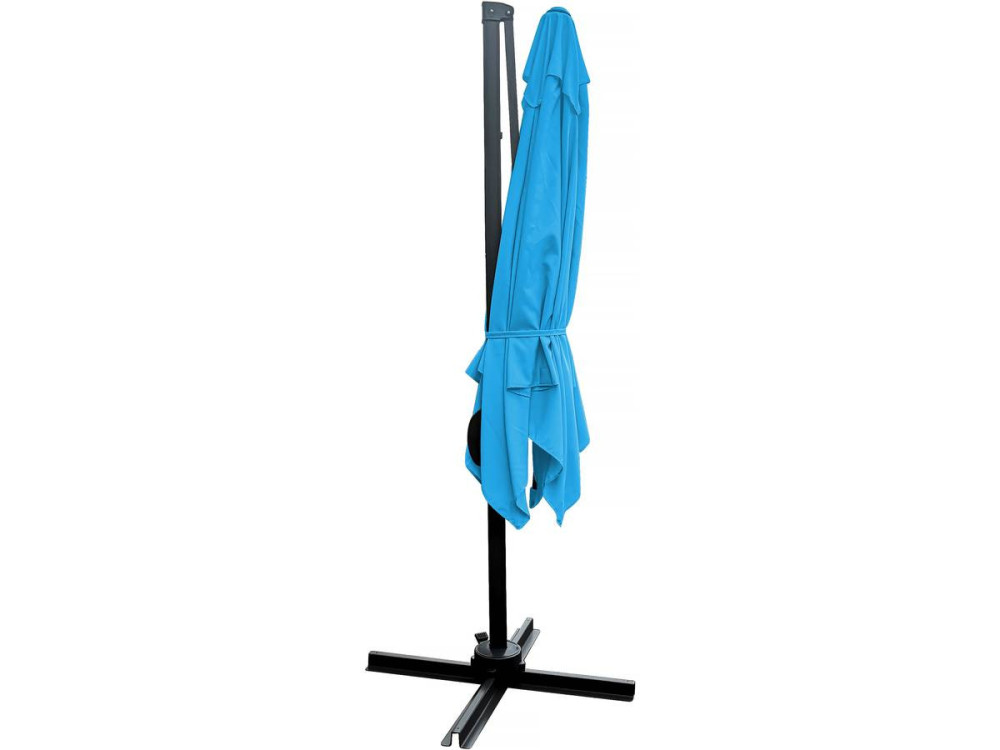 Ombrellone da giardino offset "Soleil" - Quadrato - 2,5 x 2,5 m - Blu + Piastrelle di zavorra incluse