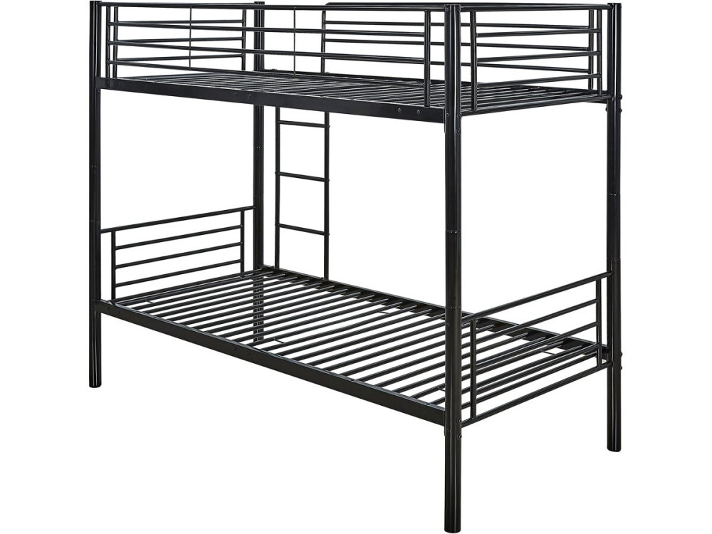 Letto a castello "ADAM" con cassetto estraibile - 90 x 190 cm - Metallo - Nero