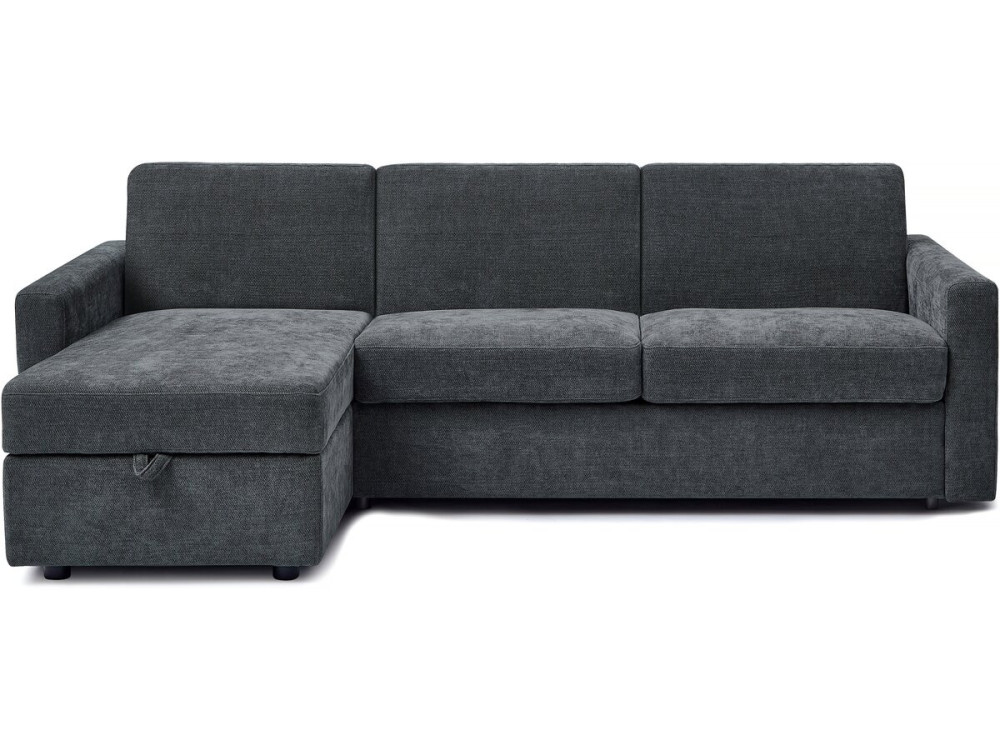 Divano angolare reversibile ed express trasformabile in tessuto "Celia" - 3 posti - Grigio