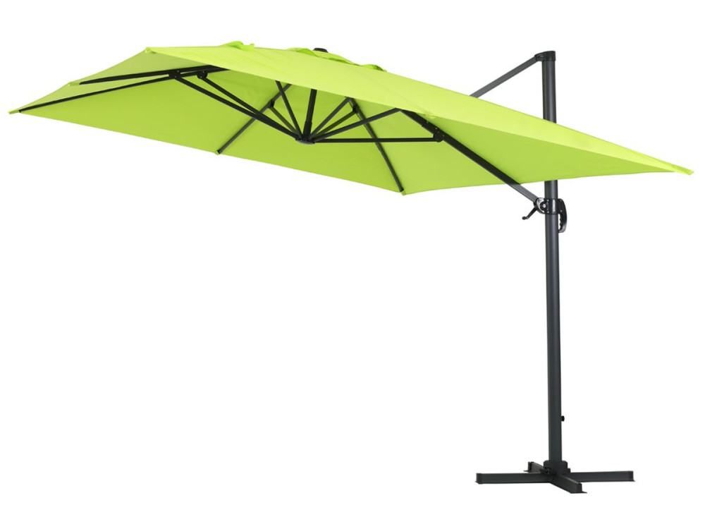Ombrellone decentrato in alluminio SUN 4 - Rettangolare - 3 x 4 m - Verde