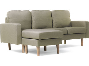 Divano angolare reversibile in tessuto "Gabby" - 3 posti - Beige