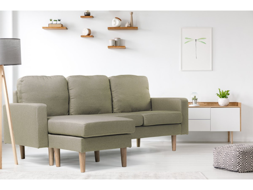 Divano angolare reversibile in tessuto "Gabby" - 3 posti - Beige
