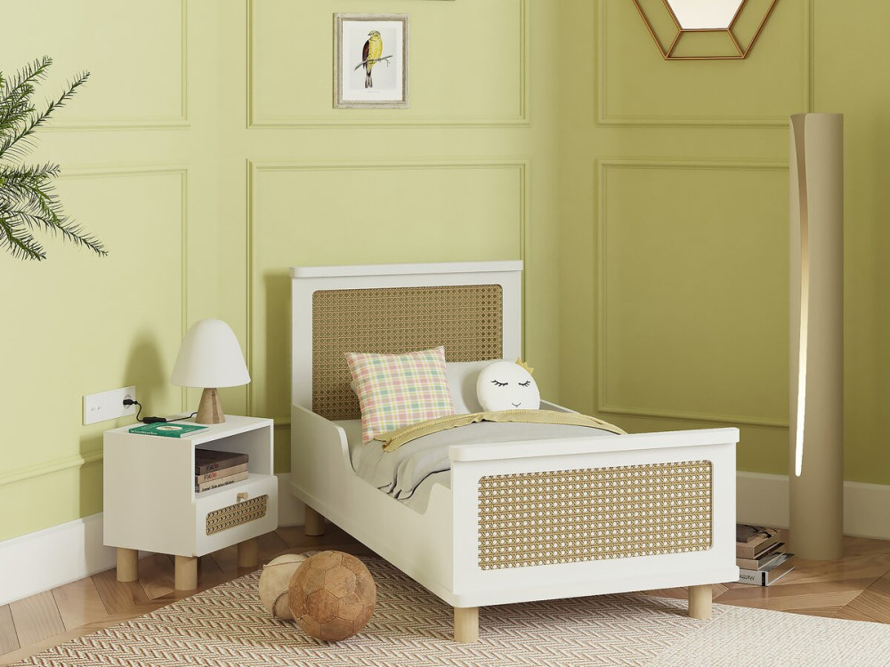 Letto per bambini "Ochna" - 70 x 140 cm - Bianco opaco
