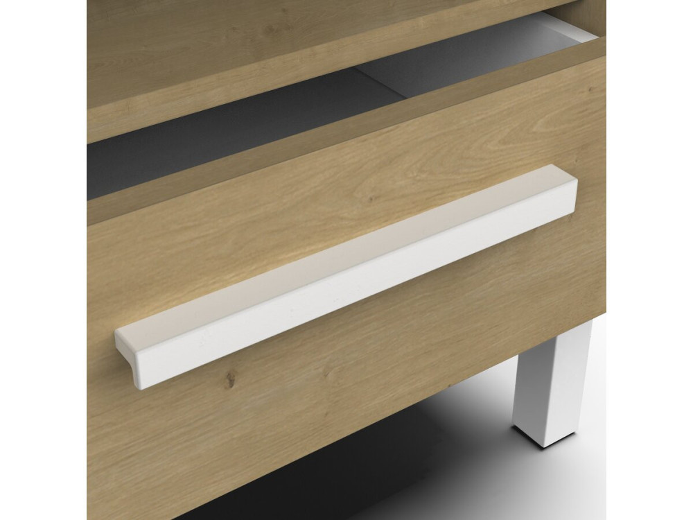 Comodino "Craft" - Legno - 1 cassetto - Marrone/bianco