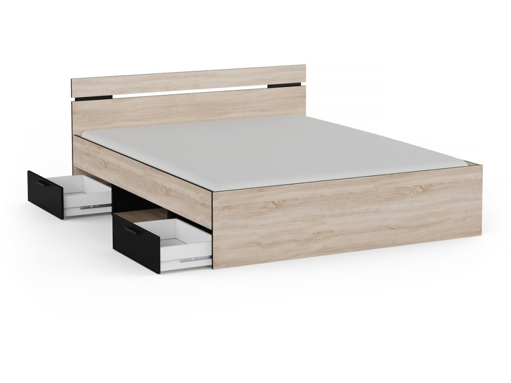 Letto matrimoniale in legno "Michigan" - 160 x 200 cm - Beige