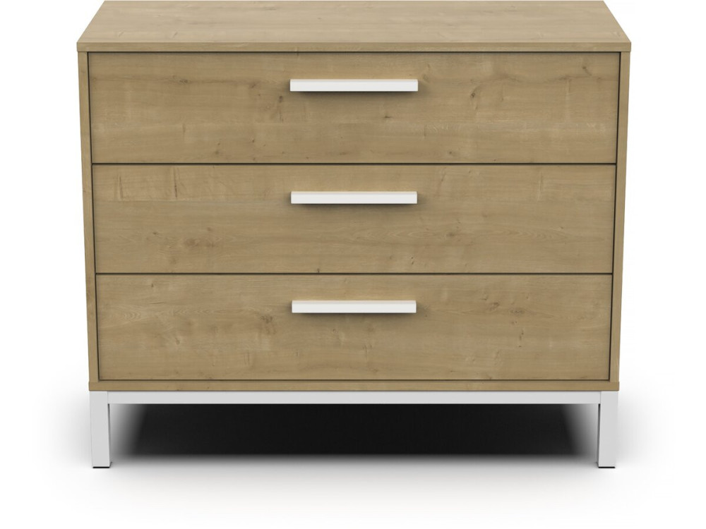 Cassettiera "CRAFT" - Legno - 3 cassetti - Marrone/Bianco