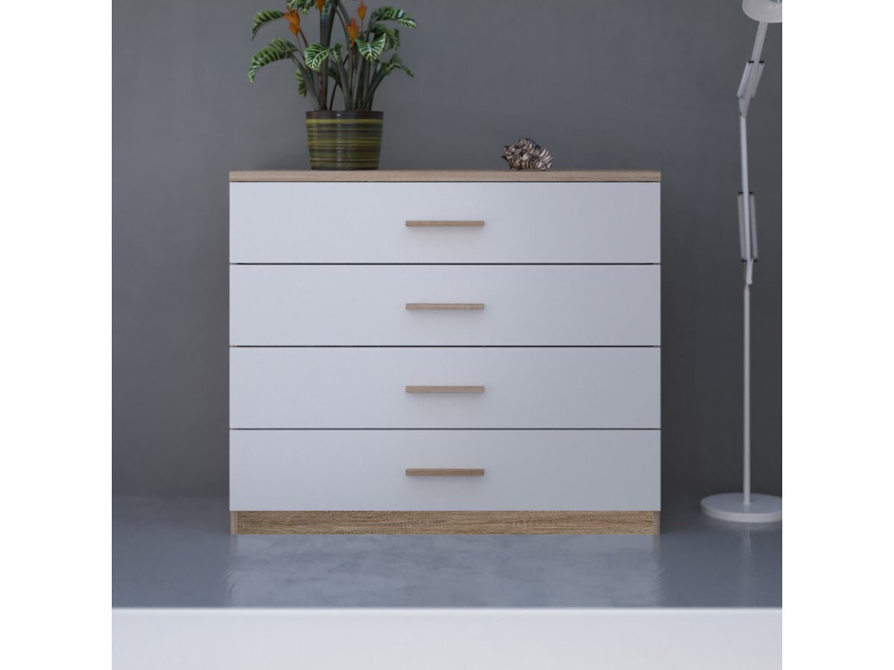 Cassettiera "Selena" - Legno - 4 cassetti - Bianco